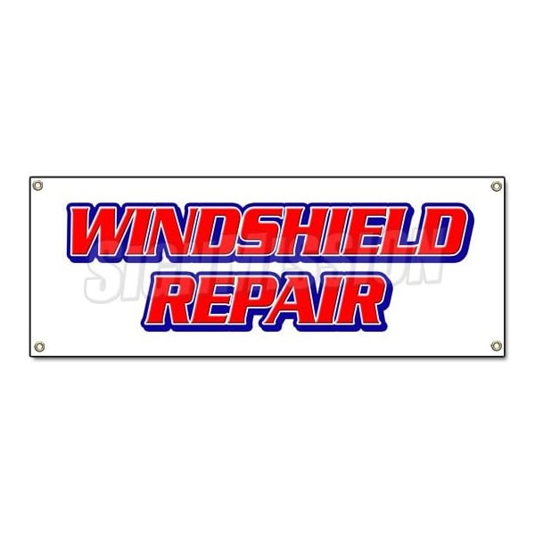 WINDSHIELD REPAIR BANNER SIGN glass repair specialist automotive windshield cars